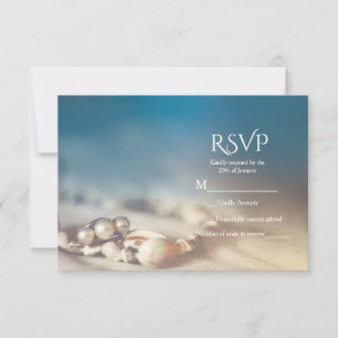 Muscheln & Perlen-Schmuck Elegante RSVP-Karte RSVP Karte