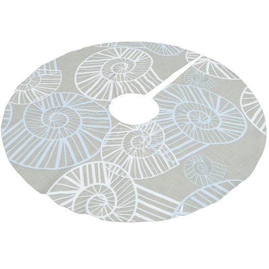 Muscheln Polyester Weihnachtsbaumdecke (Schrägansicht)