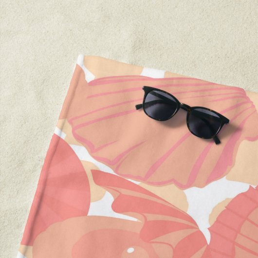 Muscheln Rosa und Weiß Muster Strandtuch (Beispiel)