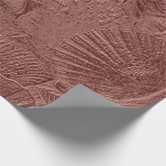 Muscheln Rose Goldener Ozean Beach Elegante Dekora Geschenkpapier (Ecke)