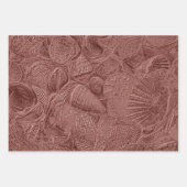 Muscheln Rose Goldener Ozean Beach Elegante Dekora Geschenkpapier Set (Vorderseite)