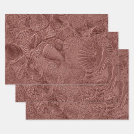 Muscheln Rose Goldener Ozean Beach Elegante Dekora Geschenkpapier Set