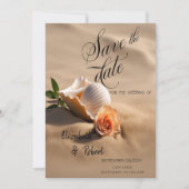 Muscheln Rose Sand Save The Date (Vorderseite)