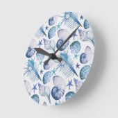Muscheln Runde Wanduhr (Winkel)