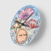 Muscheln Runde Wanduhr (Winkel)