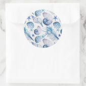 Muscheln Runder Aufkleber (Tasche)