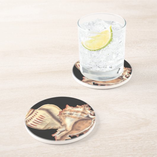 Muscheln Sandstein Untersetzer (Seite)