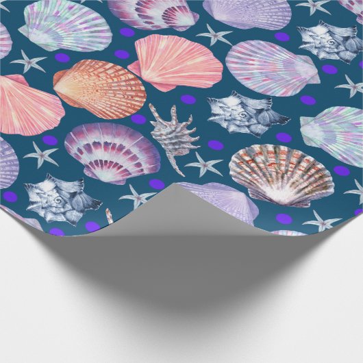 Muscheln Scallop abstraktes Muster Geschenkpapier (Ecke)