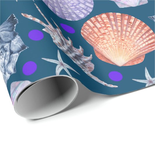 Muscheln Scallop abstraktes Muster Geschenkpapier (Rolleneckpunkt)
