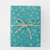 Muscheln & Schneeflocken mit Sea Green Geschenkpapier Set (Beispiel)
