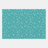 Muscheln & Schneeflocken mit Sea Green Geschenkpapier Set (Vorderseite)