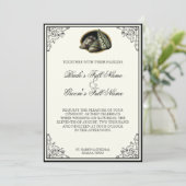 Muscheln Schwarz und Creme - Einladung zur Hochzei (Stehend Vorderseite)