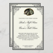 Muscheln Schwarz und Creme - Einladung zur Hochzei (Vorne/Hinten)