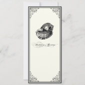 Muscheln Schwarz und Creme - Einladung zur Hochzei (Rückseite)