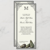 Muscheln Schwarz und Creme - Einladung zur Hochzei (Vorne/Hinten)