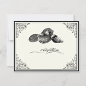 Muscheln Schwarz und Creme - Empfang Einladung (Rückseite)