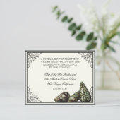 Muscheln Schwarz und Creme - Empfang Einladung (Stehend Vorderseite)