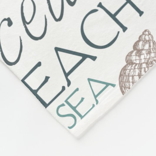 Muscheln Sea Sand Blue Fleecedecke (Ecke)