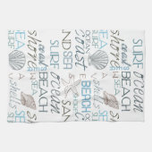 Muscheln Sea Sand Blue Geschirrtuch (Horizontal)