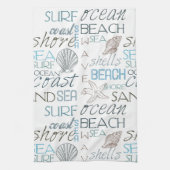Muscheln Sea Sand Blue Geschirrtuch (Vertikal)