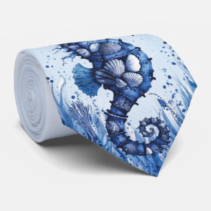 Muscheln Seepferdchen Krawatte