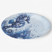 Muscheln Seepferdchen Pappteller (Schrägansicht)