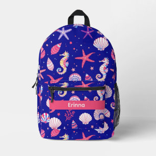 Muscheln Seepferdchen und Seesterne Bedruckter Rucksack