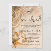 Muscheln Seil Sand Hochzeit Elopement Einladung (Vorderseite)