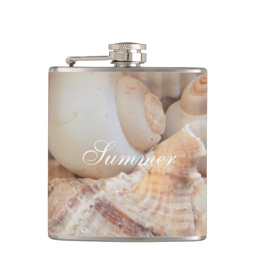 Muscheln, Sommer Beach Exotik tropische Romantik Flachmann (Vorderseite)