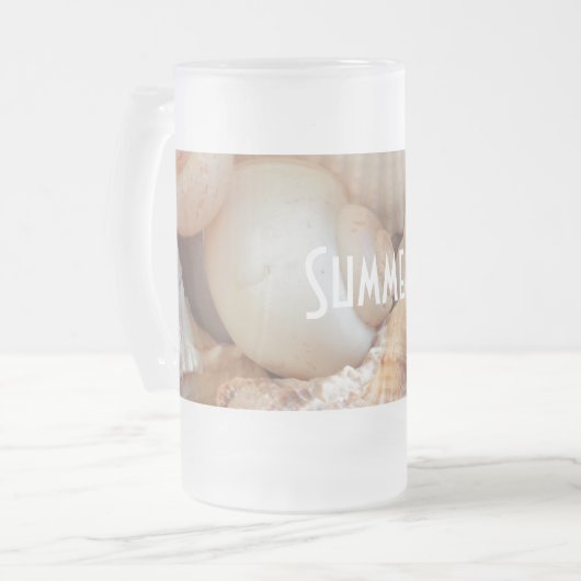 Muscheln, Sommer Beach Exotik tropische Romantik Mattglas Bierglas (Vorderseite Links)