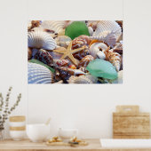 Muscheln, Starfish & Beach Glass Poster (Küche)