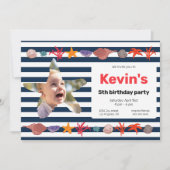 Muscheln, Starfish & Coral auf Wasserwegen Einladung (Vorderseite)