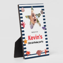 Muscheln, Starfish & Coral auf Wasserwegen Fotoplatte