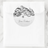 Muscheln & Starfish Klebekleber Runder Aufkleber (Tasche)