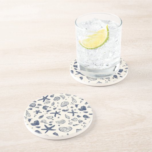 Muscheln & Starfish Sandstone Untersetzer - Küste (Seite)