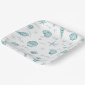 Muscheln Starfish Sun Fun Text Aquamarin ID918 Pappteller (Gewinkelt)