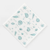 Muscheln Starfish Sun Fun Text Aquamarin ID918 Serviette (Ecke)