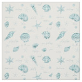 Muscheln Starfish Sun Fun Text Aquamarin ID918 Stoff (Muster)