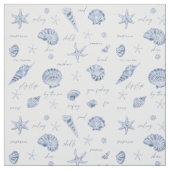 Muscheln Starfish Sun Fun Text Blau ID918 Stoff (Muster)