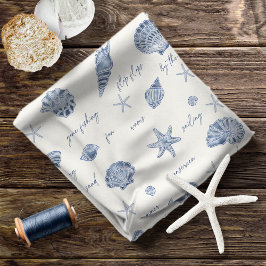 Muscheln Starfish Sun Fun Text Blau ID918 Stoff
