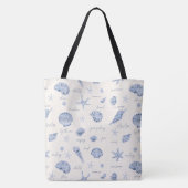 Muscheln Starfish Sun Fun Text Blau ID918 Tasche (Rückseite)