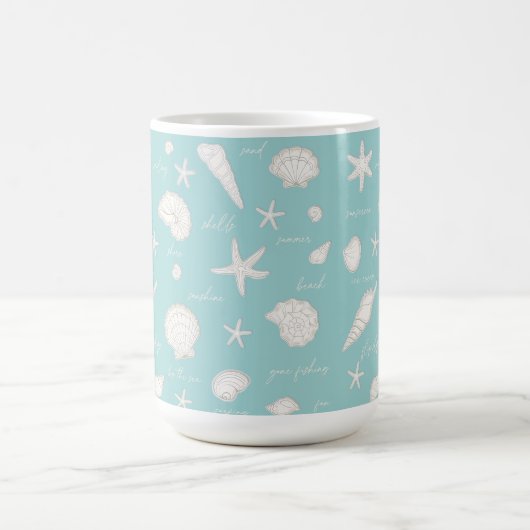 Muscheln Starfish Sun Fun Text Elfenbein ID918 Kaffeetasse (Mittel)