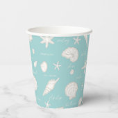 Muscheln Starfish Sun Fun Text Elfenbein ID918 Pappbecher (Rückseite)