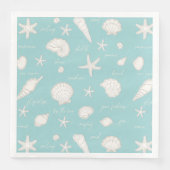 Muscheln Starfish Sun Fun Text Elfenbein ID918 Serviette (Vorderseite)