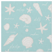 Muscheln Starfish Sun Fun Text Elfenbein ID918 Stoff (Nahaufnahme)