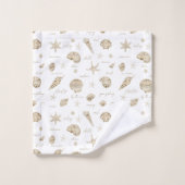 Muscheln Starfish Sun Fun Text Sandstone ID918 Badhandtuch Set (Waschlappen)