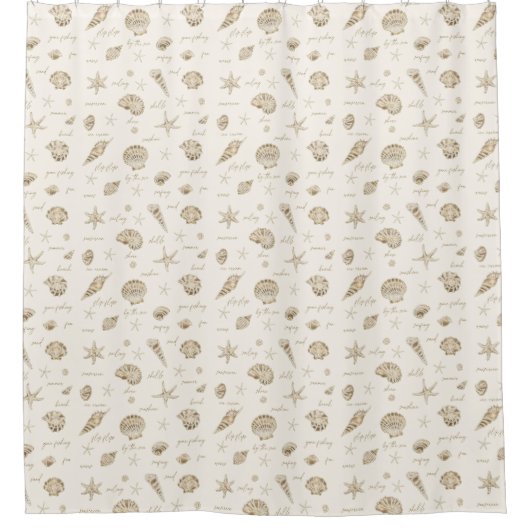 Muscheln Starfish Sun Fun Text Sandstone ID918 Duschvorhang (Vorderseite)