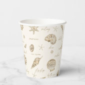 Muscheln Starfish Sun Fun Text Sandstone ID918 Pappbecher (Rückseite)