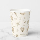 Muscheln Starfish Sun Fun Text Sandstone ID918 Pappbecher (Rechts)