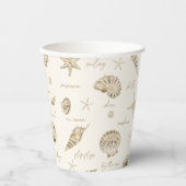 Muscheln Starfish Sun Fun Text Sandstone ID918 Pappbecher (Vorderseite)